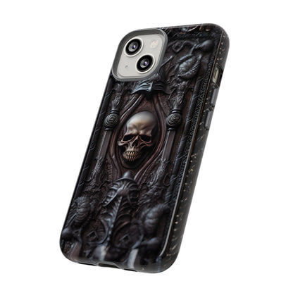 Dark Grimoire of Death Tough Phone Case – Gothic Skull Vampiric Design for iPhone, Samsung Galaxy, and Google Pixel Devices