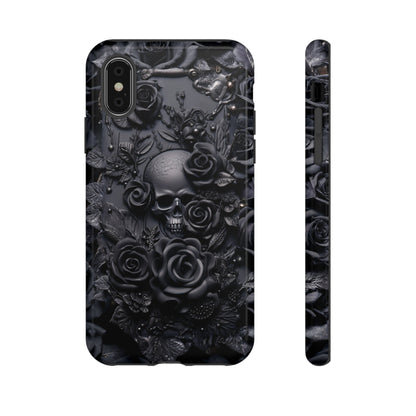 Gothic Black Roses Tough Phone Case – Elegant Dark Floral Design for iPhone, Samsung Galaxy, and Google Pixel Devices