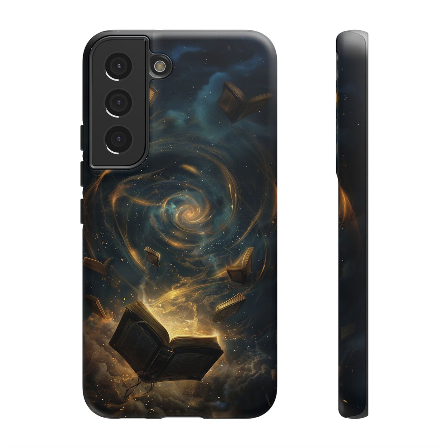 Magical Galaxy Swirling Books Phone Case - Celestial Book Lover's Gift for iPhone, Samsung Galaxy, and Google Pixel Devices