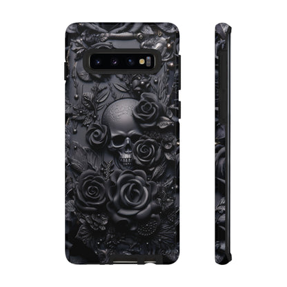 Gothic Black Roses Tough Phone Case – Elegant Dark Floral Design for iPhone, Samsung Galaxy, and Google Pixel Devices