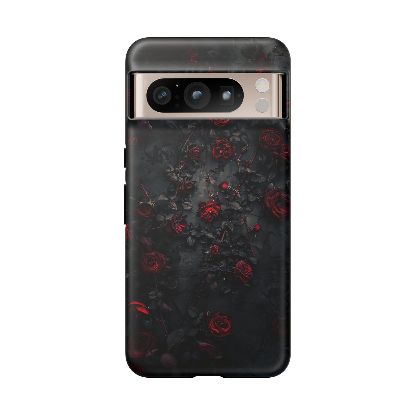 Gothic Roses Tough Phone Case – Elegant Dark Floral Design for iPhone, Samsung Galaxy, and Google Pixel Devices