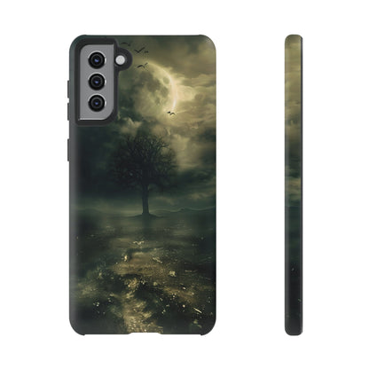 The Tree of Desolation Phone Case – Dark Fantasy Gothic Art with Full Moon for iPhone, Samsung Galaxy, and Google Pixel Devices