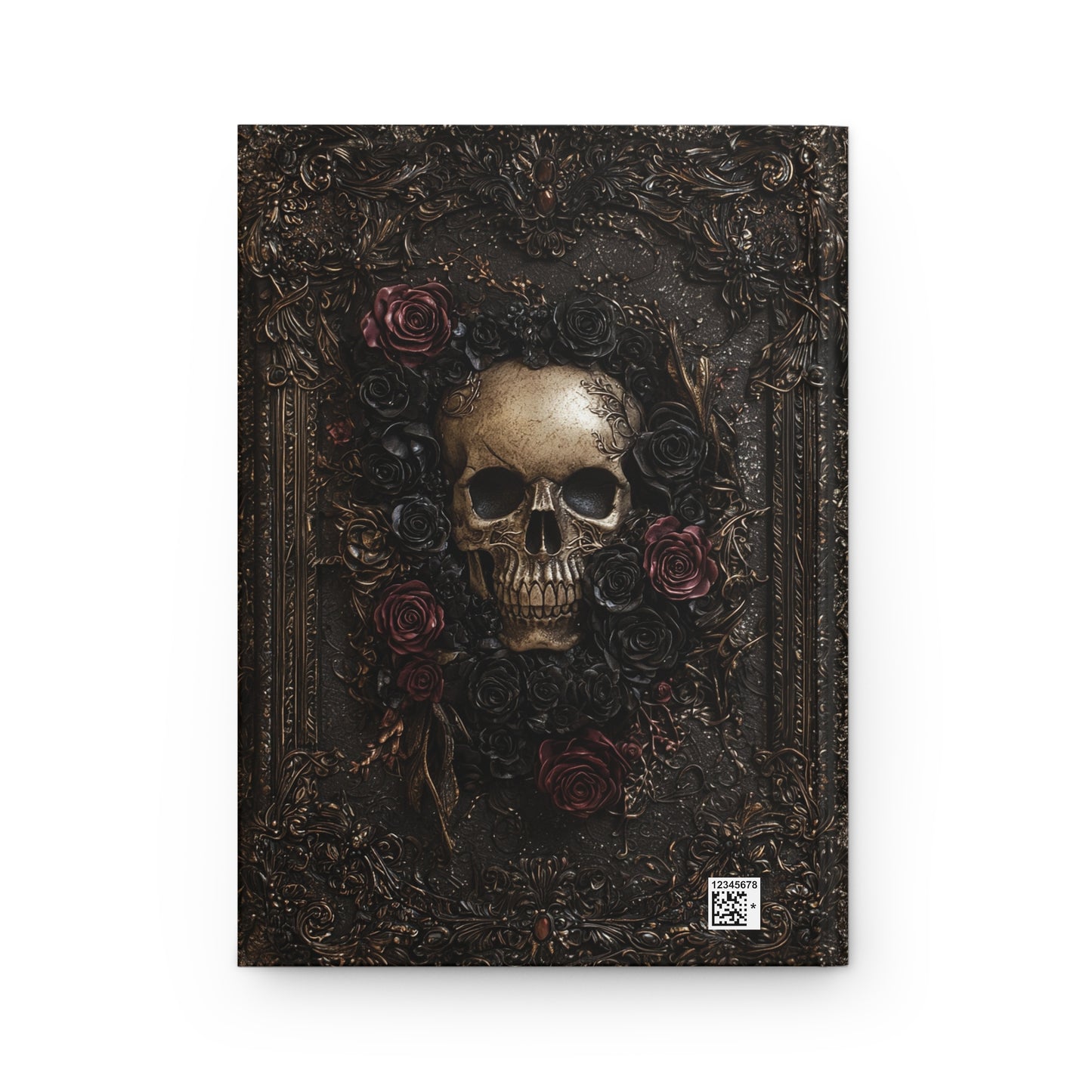 Vintage Skull and Roses Hardcover Journal - Gothic Dark Art Notebook for Writing & Sketching