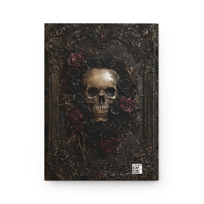 Vintage Skull and Roses Hardcover Journal - Gothic Dark Art Notebook for Writing & Sketching