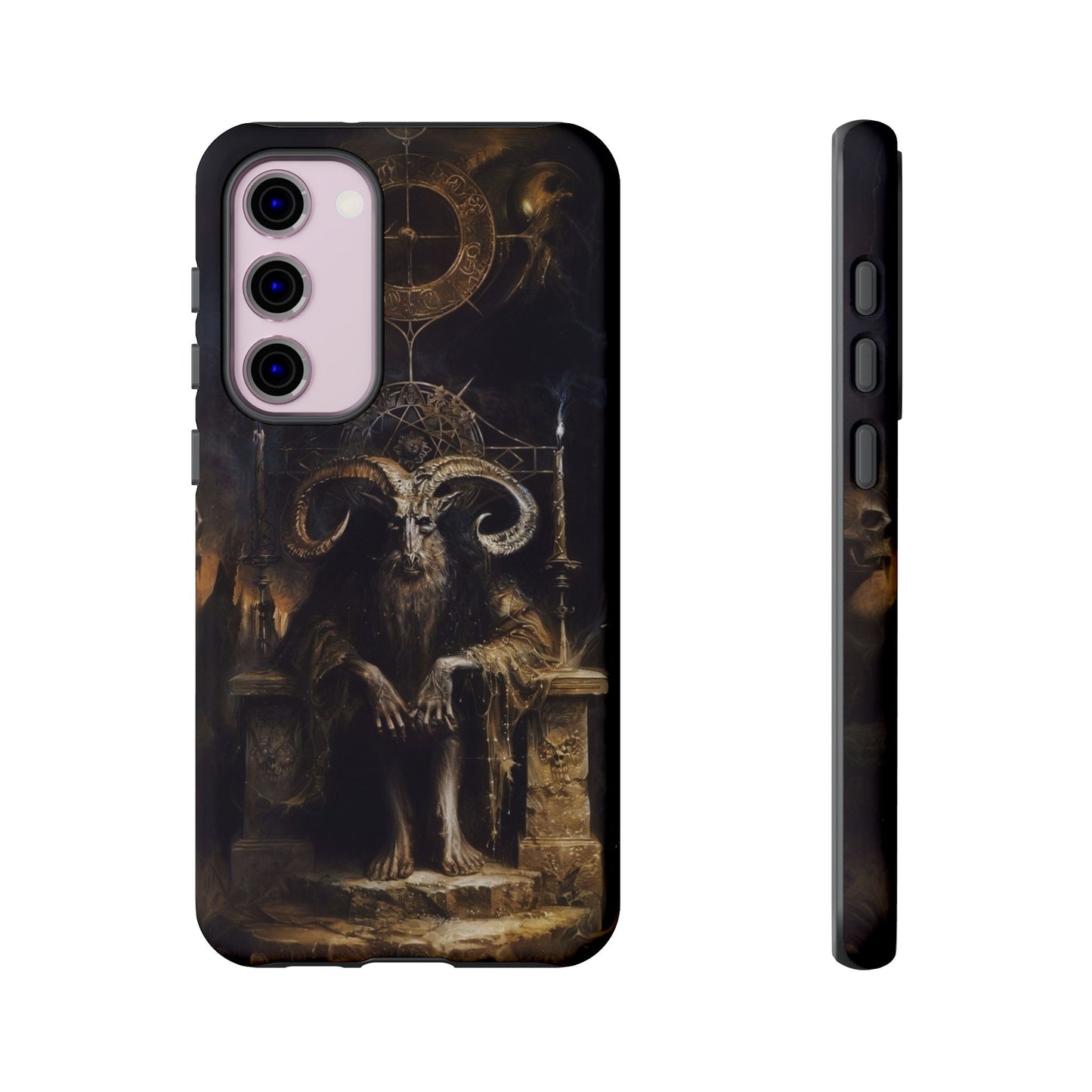 Dark Gothic Goat Demon Phone Case - Occult Horned Beast Art Design