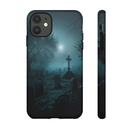 Graveyard at Night Phone Case – Eerie Cemetery Design for iPhone, Samsung Galaxy, and Google Pixel Devices