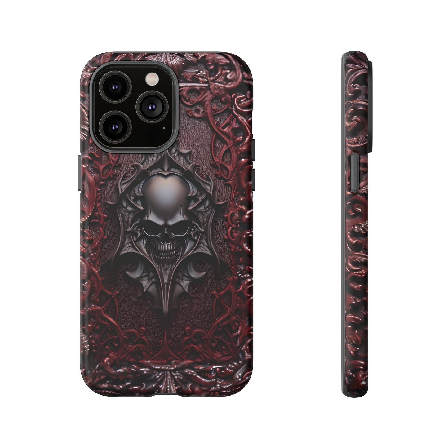 Vampiric Tough Phone Case – Gothic Skull Vampire Design for iPhone, Samsung Galaxy, and Google Pixel Devices