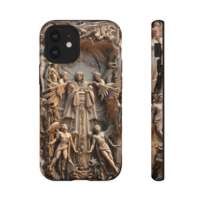 Angelic Statue Phone Case – Heavenly Gothic Marble Design for iPhone, Samsung Galaxy, and Google Pixel Devices