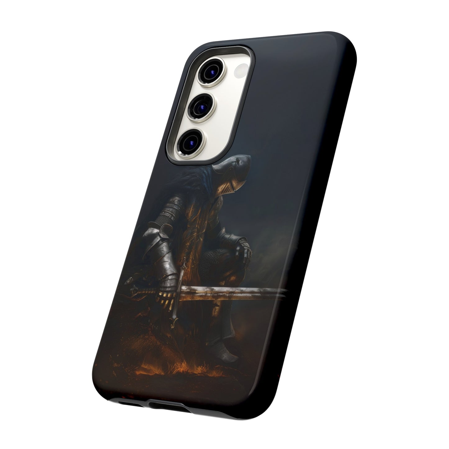 Dark Knight of the Abyss Phone Case - iPhone, Samsung Galaxy, Google Pixel - Epic Medieval Warrior Art, Protective Case, Fantasy Art