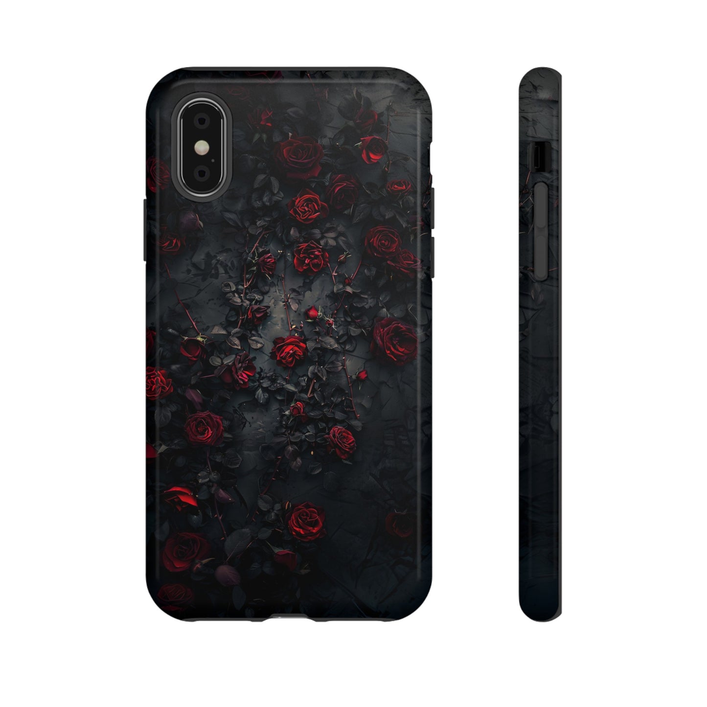 Gothic Roses Tough Phone Case – Elegant Dark Floral Design for iPhone, Samsung Galaxy, and Google Pixel Devices