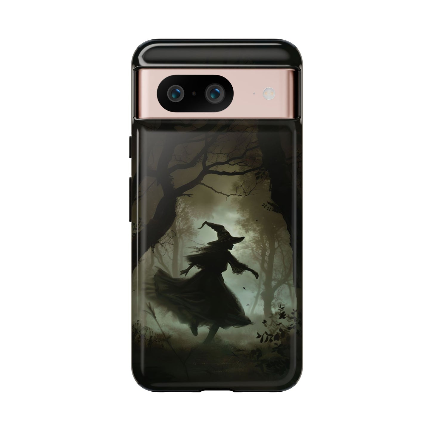 Spooky Witch Silhouette Phone Case - Halloween Dark Art Design for iPhone, Samsung Galaxy, and Google Pixel Devices