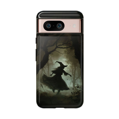 Spooky Witch Silhouette Phone Case - Halloween Dark Art Design for iPhone, Samsung Galaxy, and Google Pixel Devices