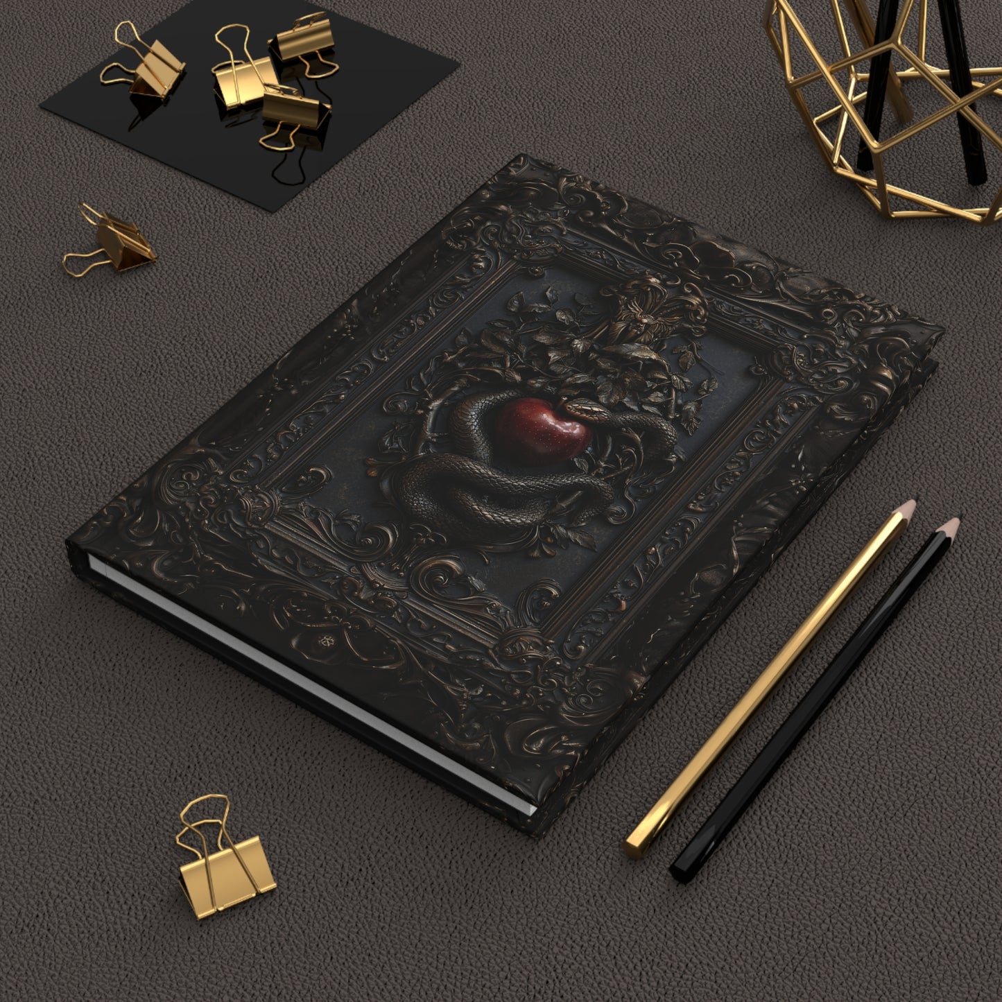 Venomous Temptation Journal - Snake and Apple Dark Art Design