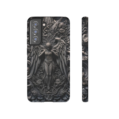 Grey Angel Phone Case – Gothic Marble Statue Design for iPhone, Samsung Galaxy, and Google Pixel Devices