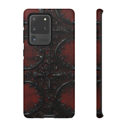 Vampiric Leather Phone Case for iPhone, Samsung Galaxy, and Google Pixel Devices - Gothic Ornate Design