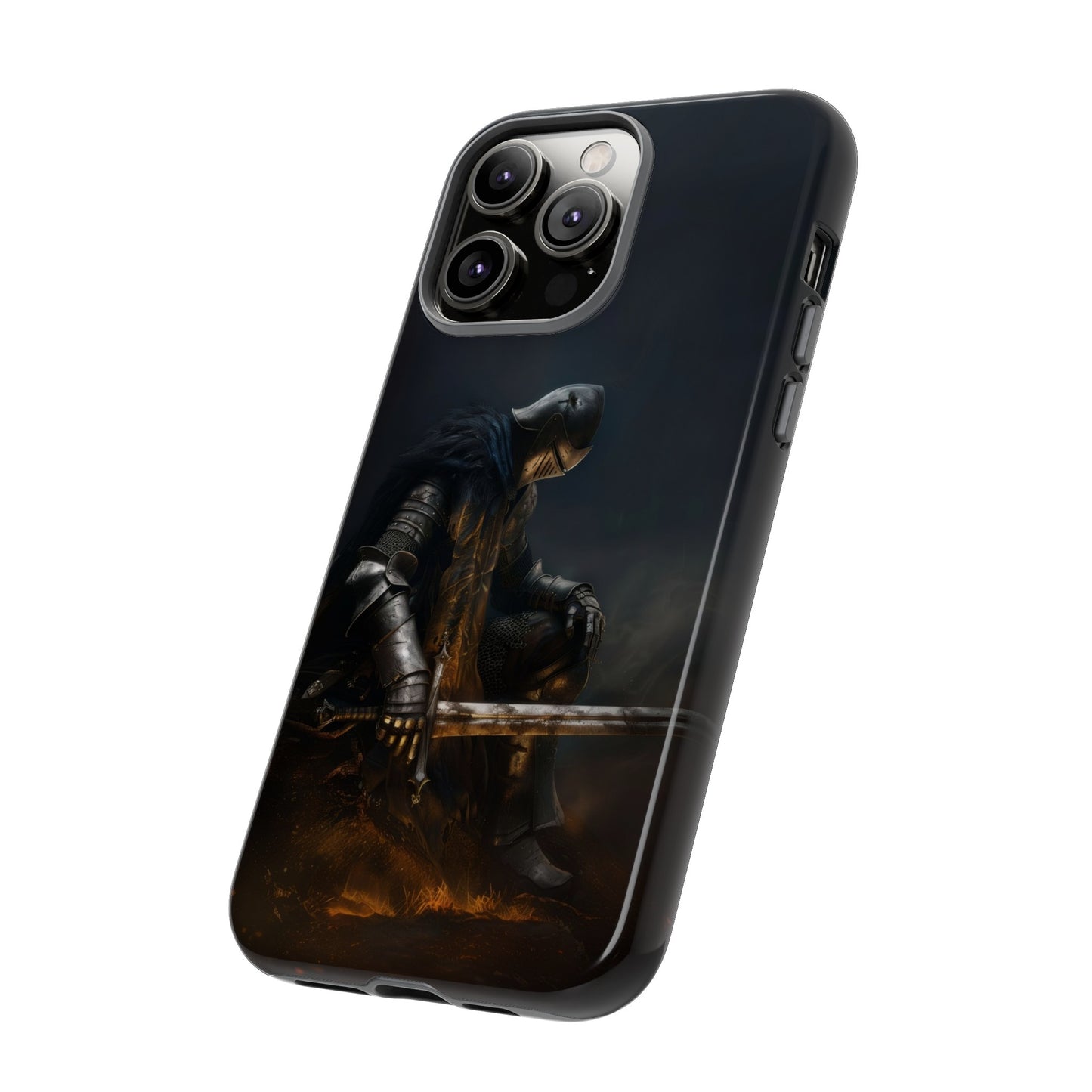 Dark Knight of the Abyss Phone Case - iPhone, Samsung Galaxy, Google Pixel - Epic Medieval Warrior Art, Protective Case, Fantasy Art