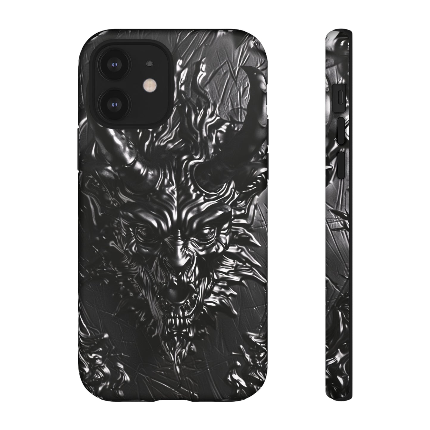 Silver Devil Phone Case – Gothic Demon Design for iPhone, Samsung Galaxy, and Google Pixel Devices