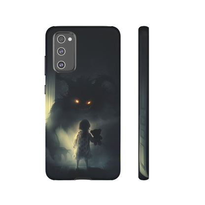 A Child Facing A Terrifying Monster Phone Case - for iPhone, Samsung Galaxy, and Google Pixel Devices