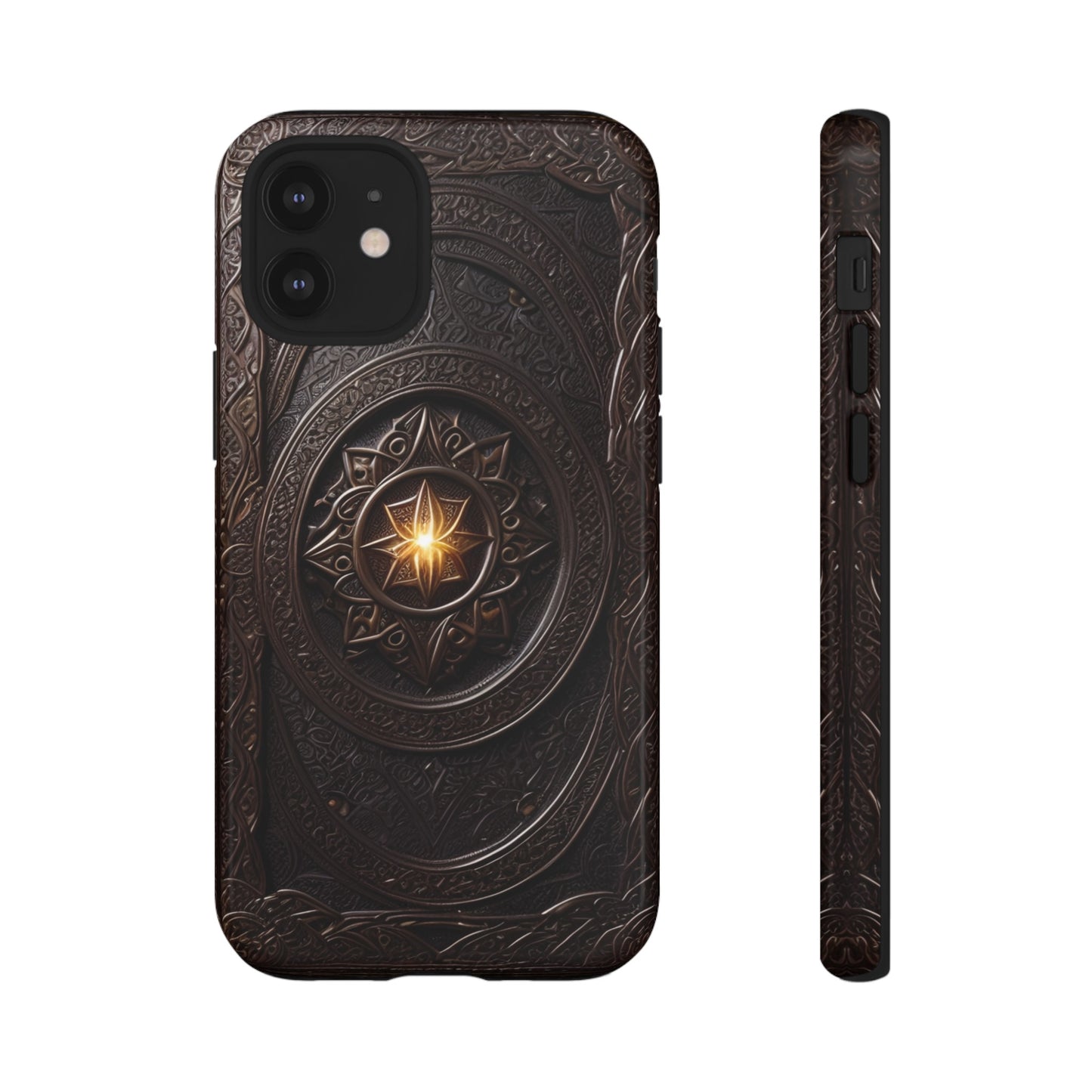 Intricate Leather Flower Tough Phone Case – Elegant Floral Design for iPhone, Samsung Galaxy, and Google Pixel Devices