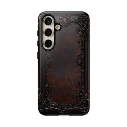 Gothic Ornate Leather-Inspired Phone Case - Dark Aesthetic Cover