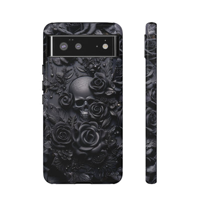 Gothic Black Roses Tough Phone Case – Elegant Dark Floral Design for iPhone, Samsung Galaxy, and Google Pixel Devices