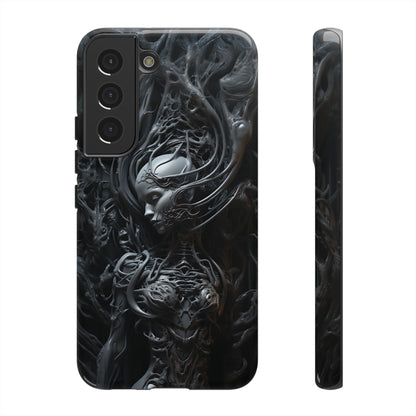 Biomechanical Beauty Phone Case – Futuristic Alien Design for iPhone, Samsung Galaxy, and Google Pixel Devices