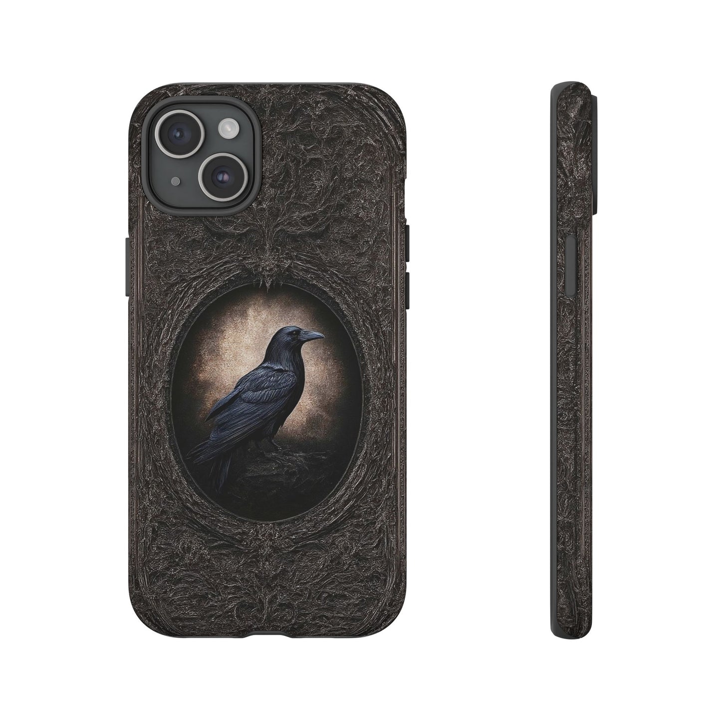 Gothic Raven Phone Case - Mysterious Dark Bird Design
