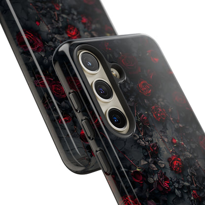 Gothic Roses Tough Phone Case – Elegant Dark Floral Design for iPhone, Samsung Galaxy, and Google Pixel Devices