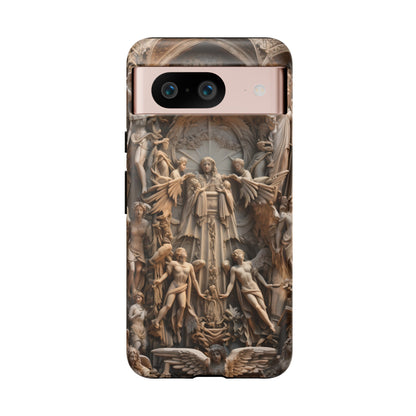 Angelic Statue Phone Case – Heavenly Gothic Marble Design for iPhone, Samsung Galaxy, and Google Pixel Devices