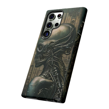 Biomechanical Android Phone Case – Futuristic Alien Horror H.R. Giger-Inspired Design for iPhone, Samsung Galaxy, and Google Pixel Devices