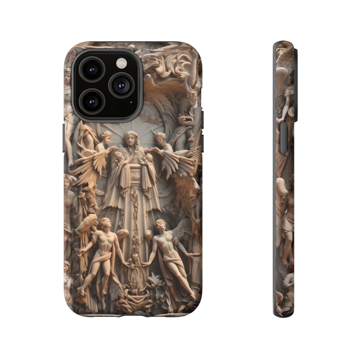 Angelic Statue Phone Case – Heavenly Gothic Marble Design for iPhone, Samsung Galaxy, and Google Pixel Devices