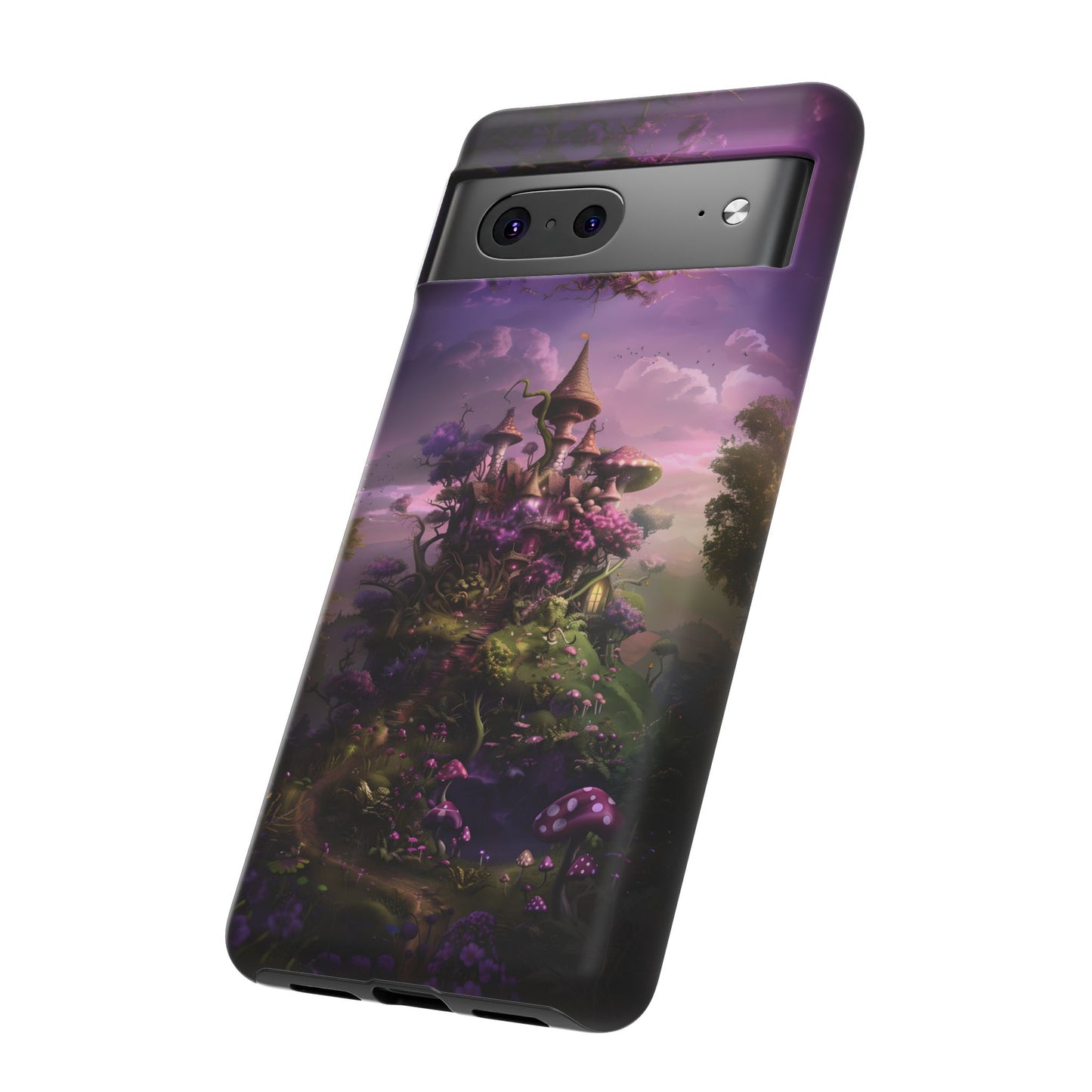 Enchanted Fairy Castle Phone Case - Magical Purple Fantasy Art for iPhone, Samsung Galaxy and Google Pixel Devices