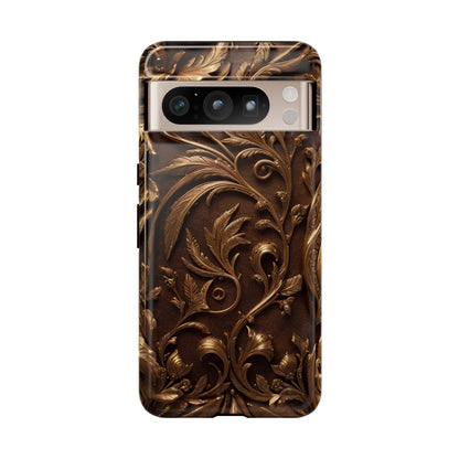 Elegant Bronze Phone Case – Victorian Floral Design for iPhone, Samsung Galaxy, and Google Pixel Devices