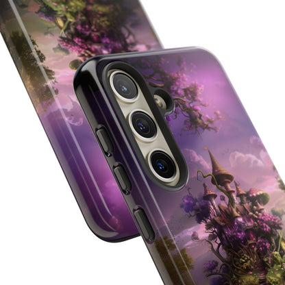 Enchanted Fairy Castle Phone Case - Magical Purple Fantasy Art for iPhone, Samsung Galaxy and Google Pixel Devices