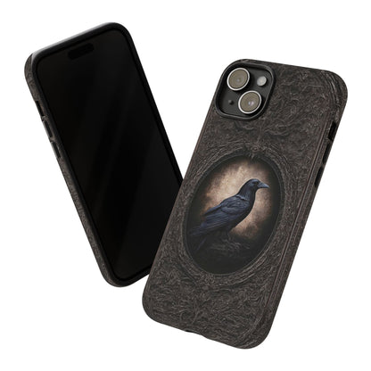 Gothic Raven Phone Case - Mysterious Dark Bird Design