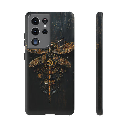 Steampunk Dragonfly Phone Case - Intricate Gear Design for iPhone, Samsung Galaxy, Google Pixel Devices