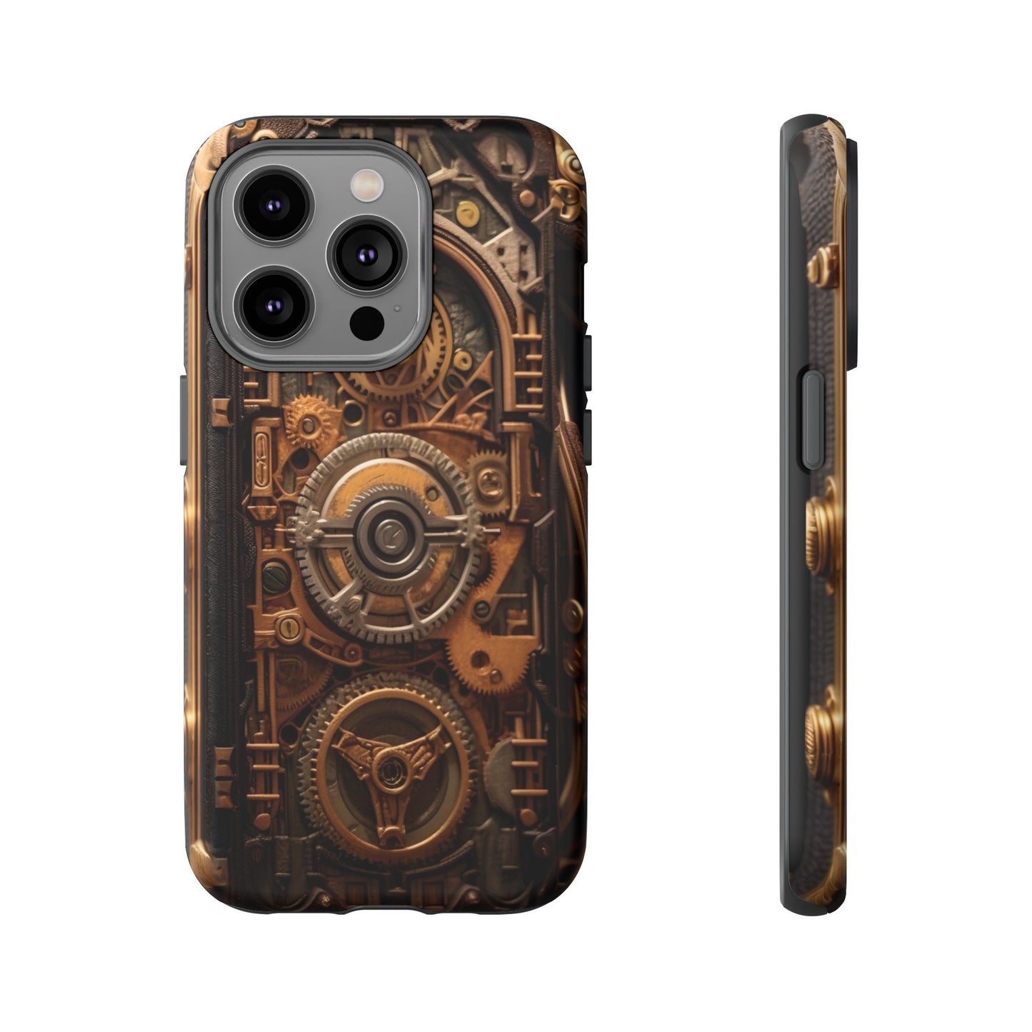 Gearworks Tough Phone Case – Steampunk Clockwork Design for iPhone, Samsung Galaxy, and Google Pixel Devices