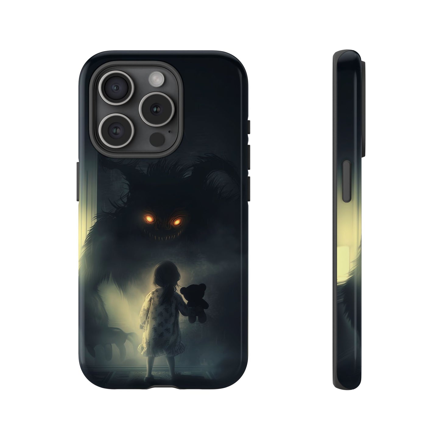 A Child Facing A Terrifying Monster Phone Case - for iPhone, Samsung Galaxy, and Google Pixel Devices