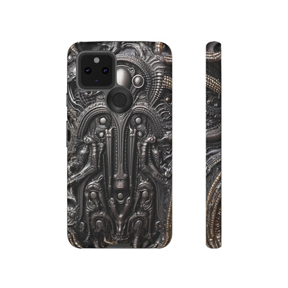 Biomechanical Horror Phone Case – Dark Sci-Fi Design for iPhone, Samsung Galaxy, Google Pixel Devices