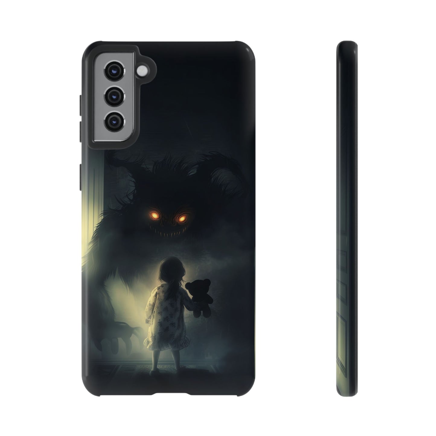 A Child Facing A Terrifying Monster Phone Case - for iPhone, Samsung Galaxy, and Google Pixel Devices