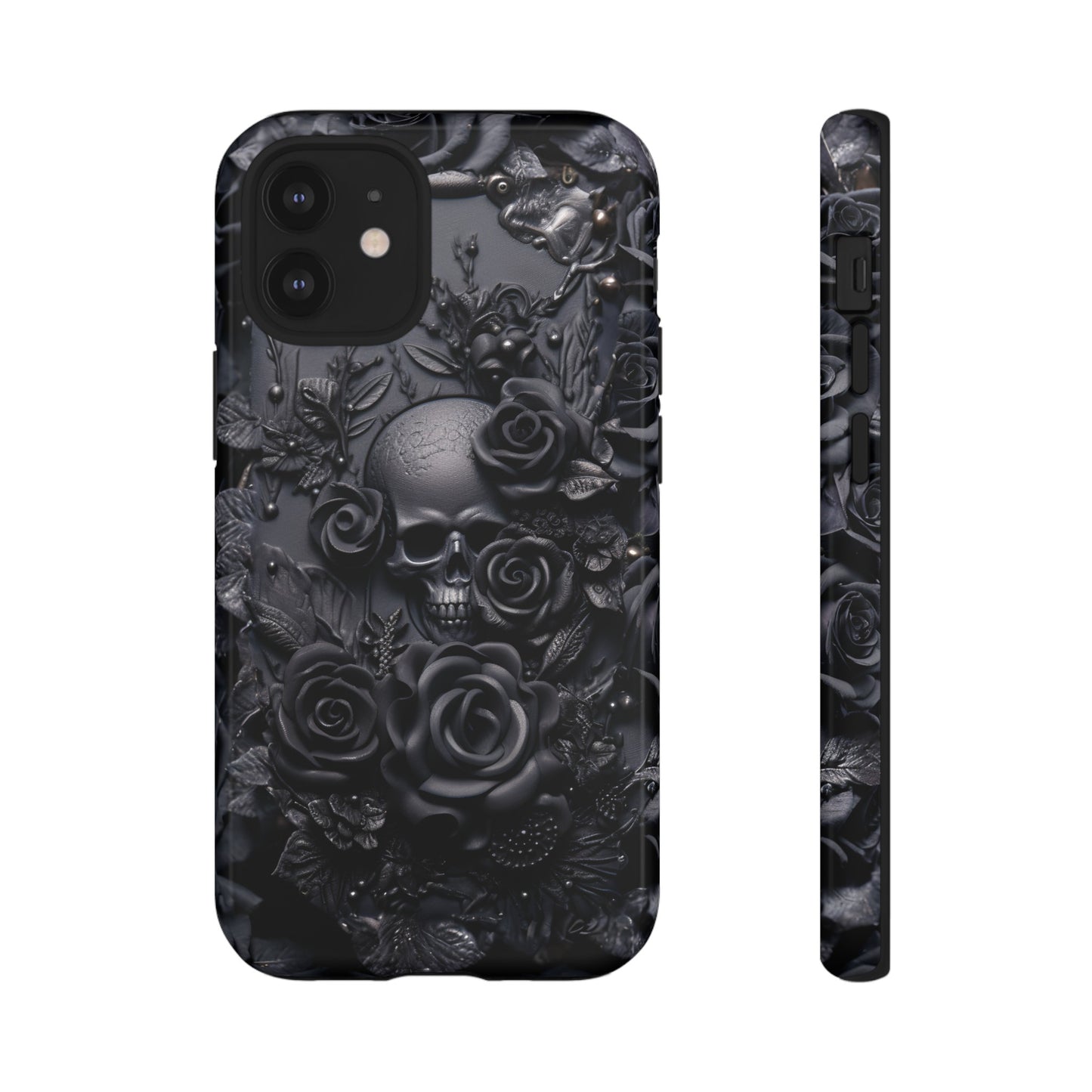 Gothic Black Roses Tough Phone Case – Elegant Dark Floral Design for iPhone, Samsung Galaxy, and Google Pixel Devices