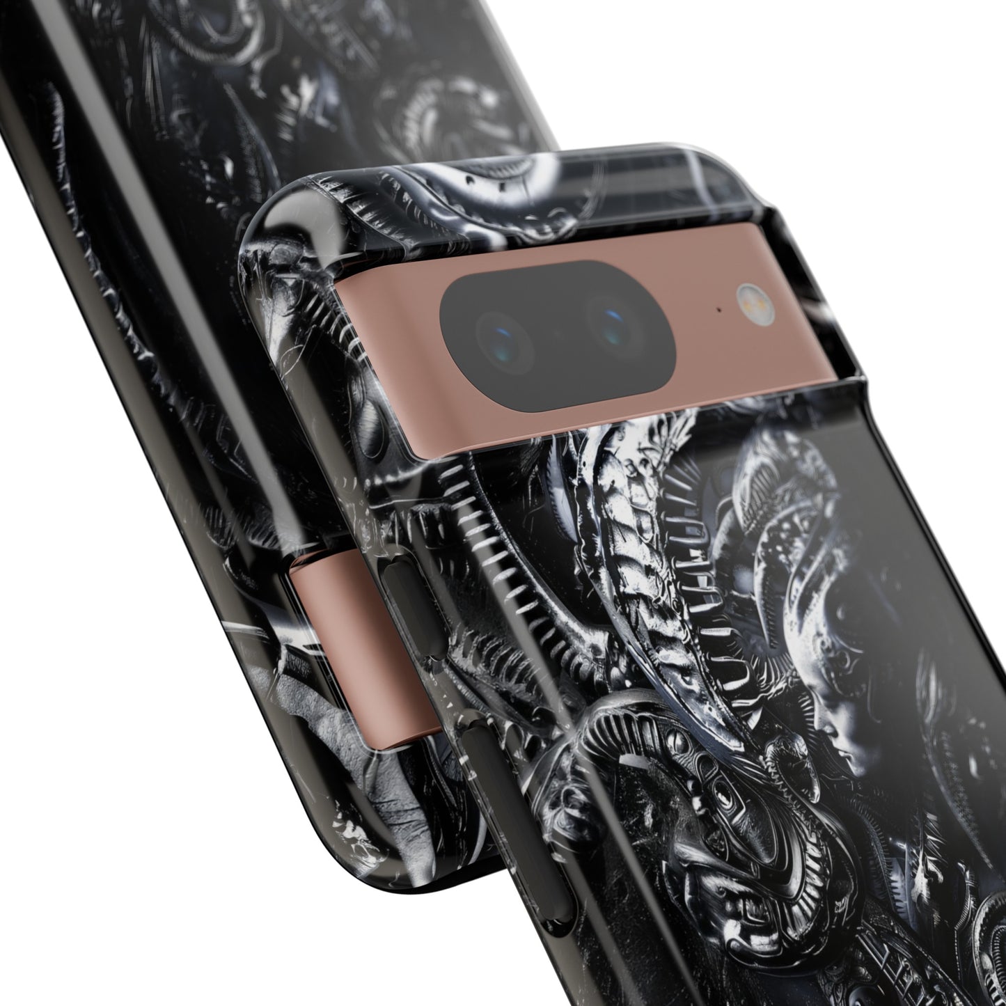 Biomechanical Transhumanism Phone Case – Alien Horror Design for iPhone and Samsung Galaxy Devices