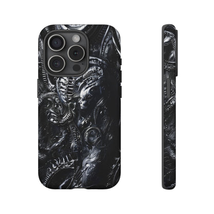 Biomechanical Transhumanism Phone Case – Alien Horror Design for iPhone and Samsung Galaxy Devices