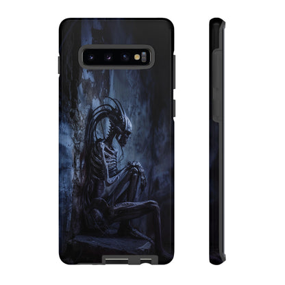 Gothic Alien Skeleton iPhone Case - Sci-Fi Horror Design