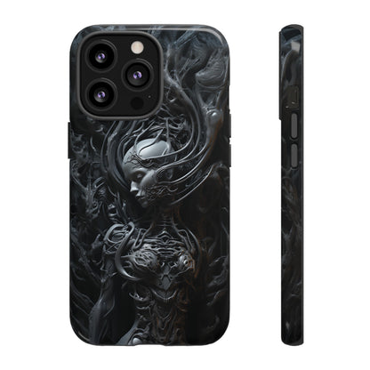 Biomechanical Beauty Phone Case – Futuristic Alien Design for iPhone, Samsung Galaxy, and Google Pixel Devices