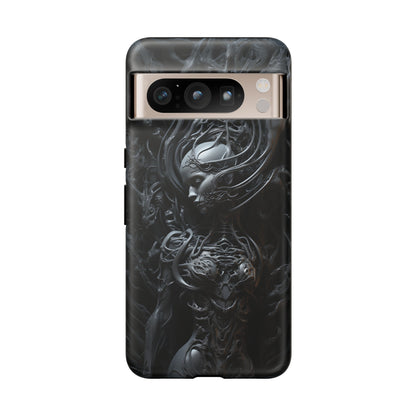 Biomechanical Beauty Phone Case – Futuristic Alien Design for iPhone, Samsung Galaxy, and Google Pixel Devices