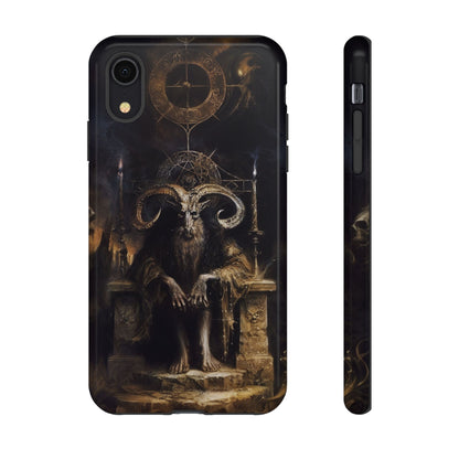 Dark Gothic Goat Demon Phone Case - Occult Horned Beast Art Design