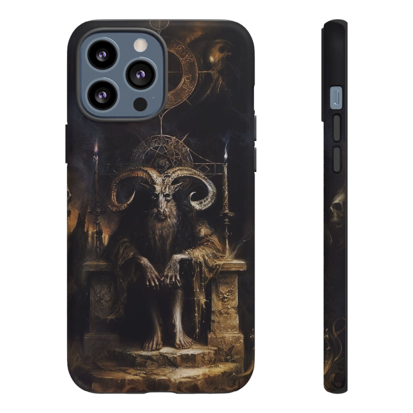 Dark Gothic Goat Demon Phone Case - Occult Horned Beast Art Design