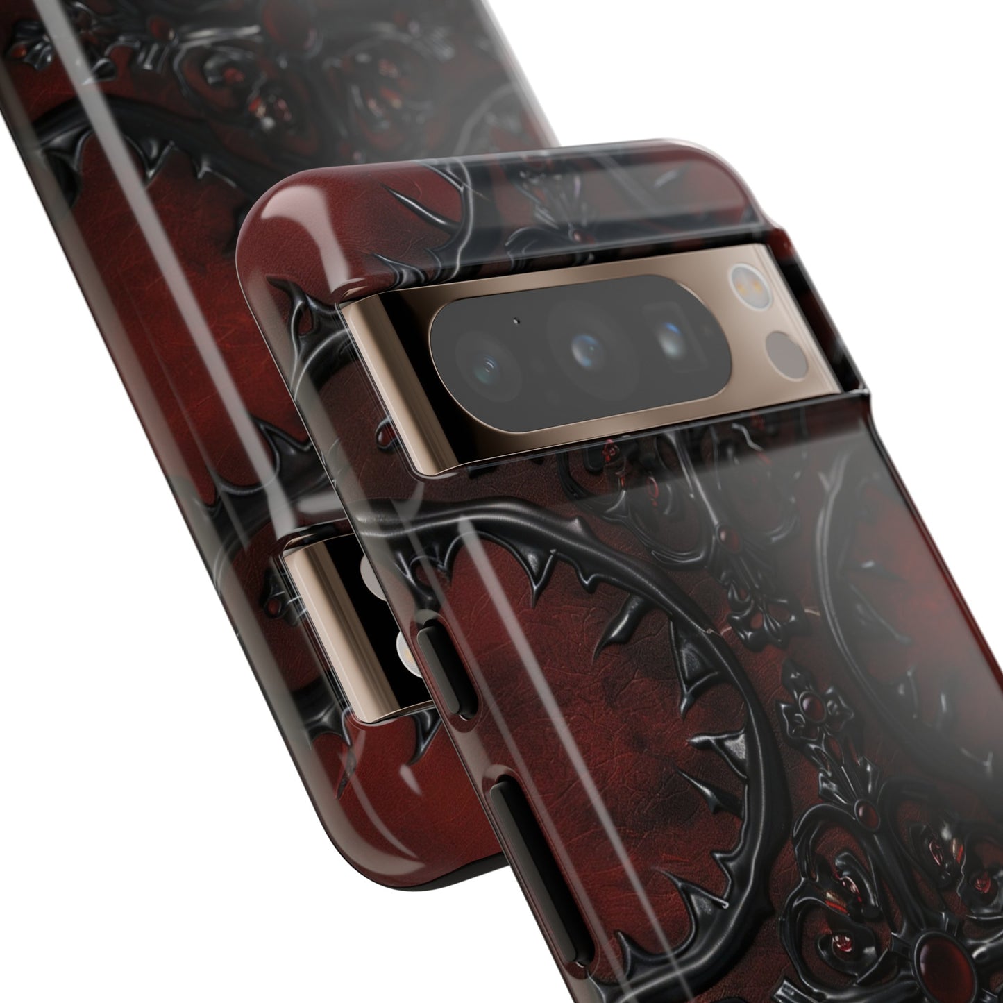 Vampiric Leather Phone Case for iPhone, Samsung Galaxy, and Google Pixel Devices - Gothic Ornate Design