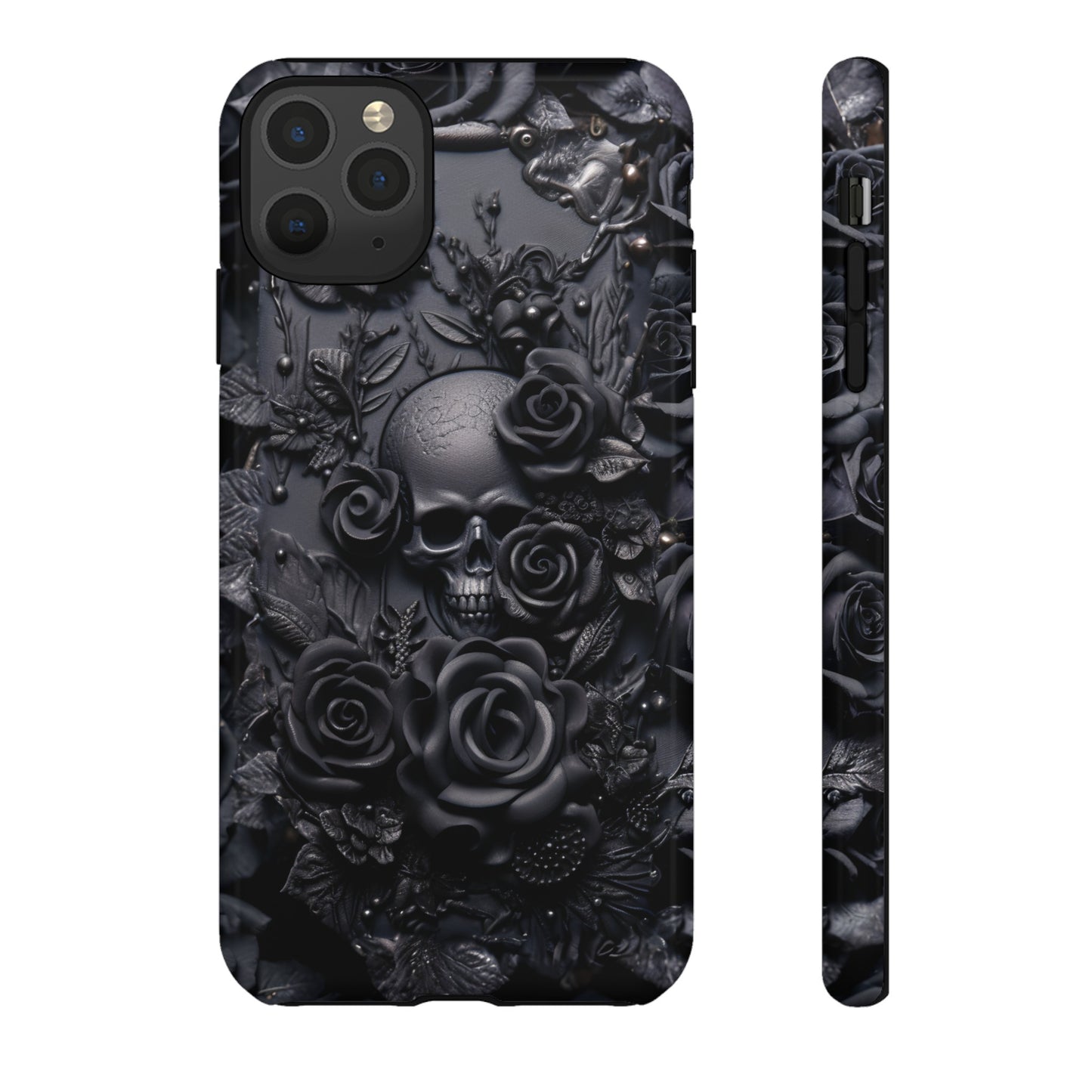 Gothic Black Roses Tough Phone Case – Elegant Dark Floral Design for iPhone, Samsung Galaxy, and Google Pixel Devices